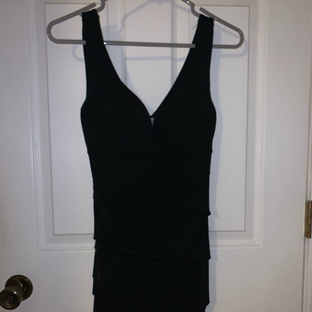 Black ruffle dress